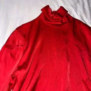 Vintage red silk blouse